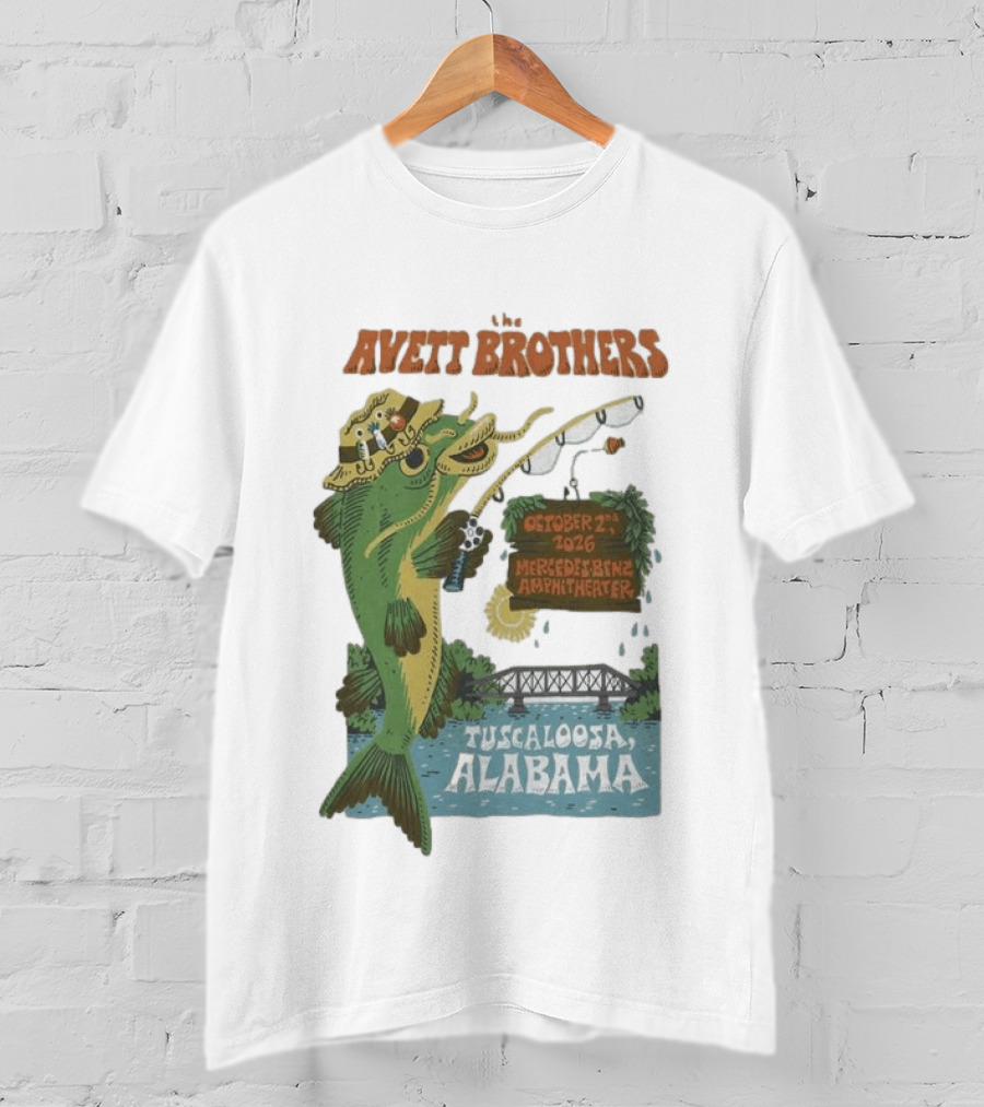 The Avett Brothers Tuscaloosa Alabama October 2nd 2026 Mercedes Benz Amphitheater Tour T-Shirt