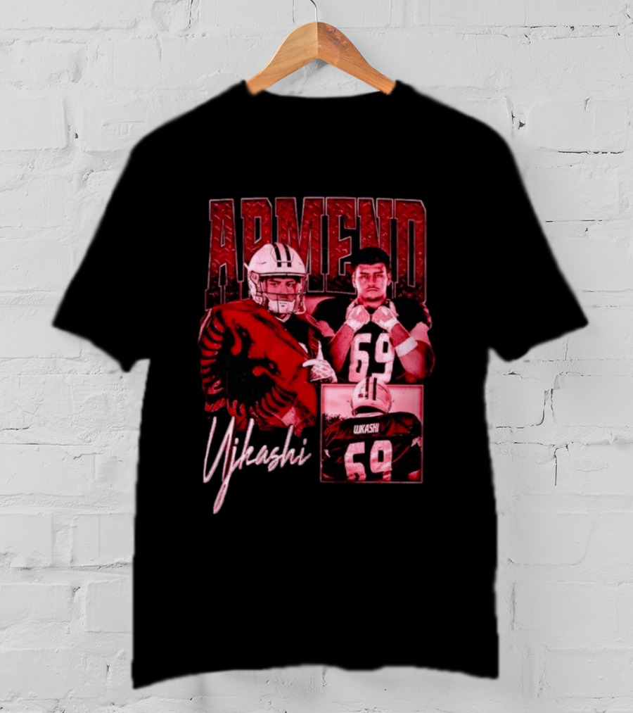 Armend Ujkashi 69 Football Player Athlete Championship Ready Red And Crimson T-Shirt