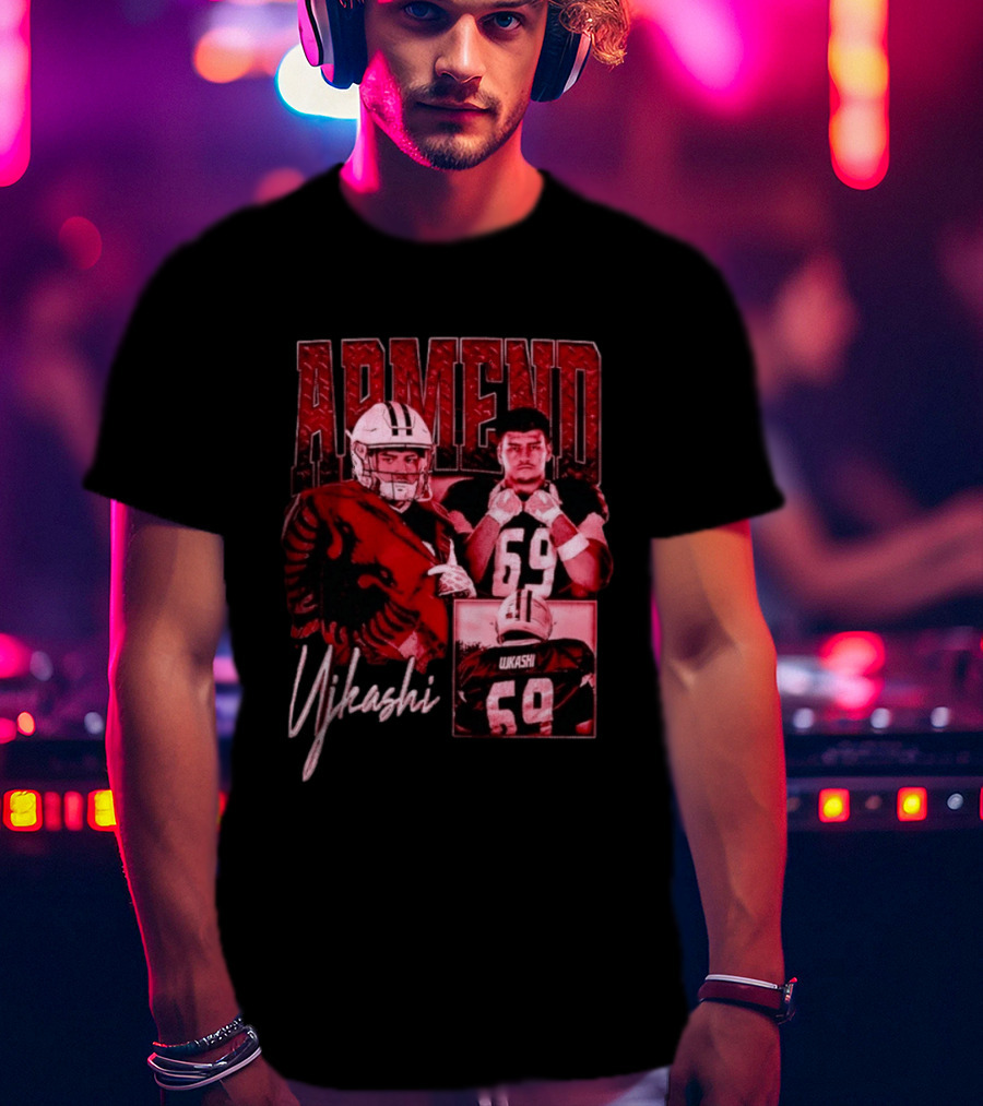 Armend Ujkashi 69 Football Player Athlete Championship Ready Red And Crimson T-Shirt