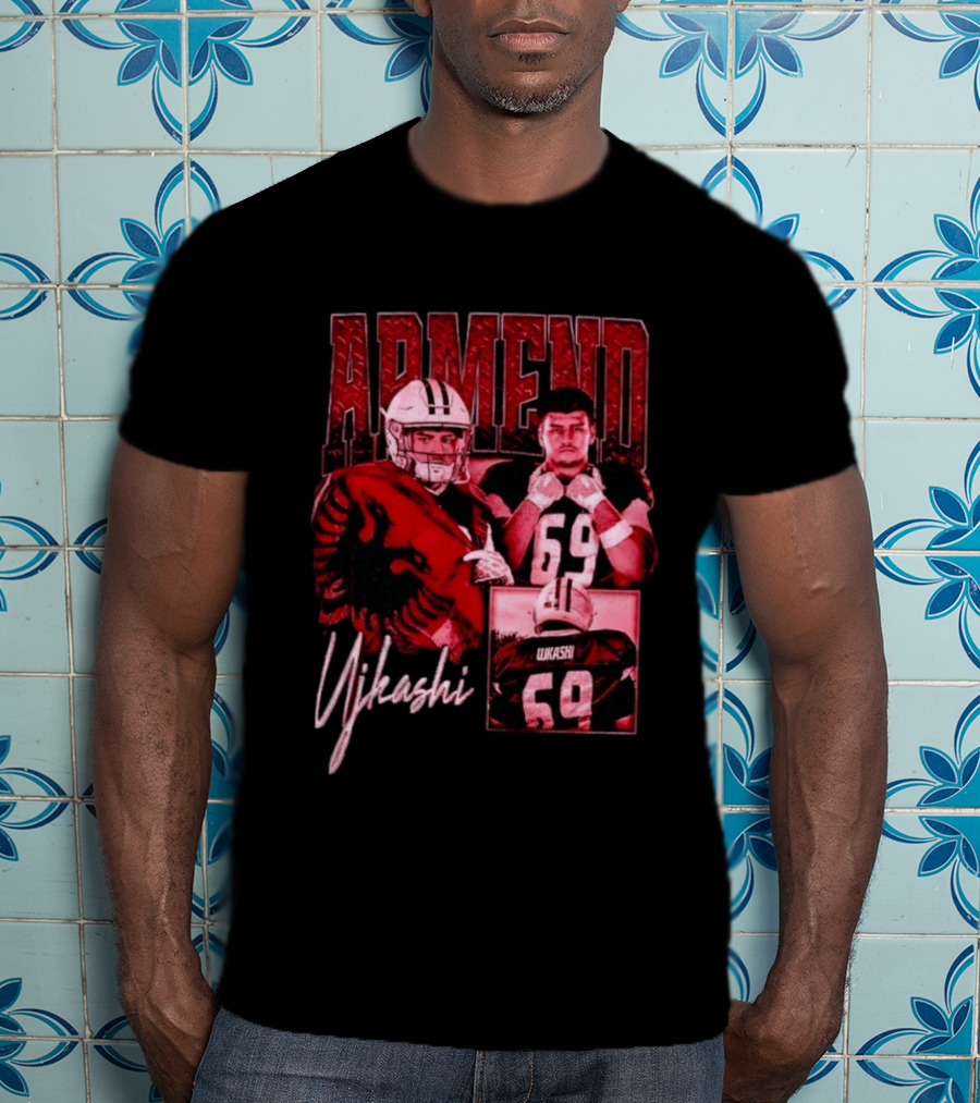 Armend Ujkashi 69 Football Player Athlete Championship Ready Red And Crimson T-Shirt