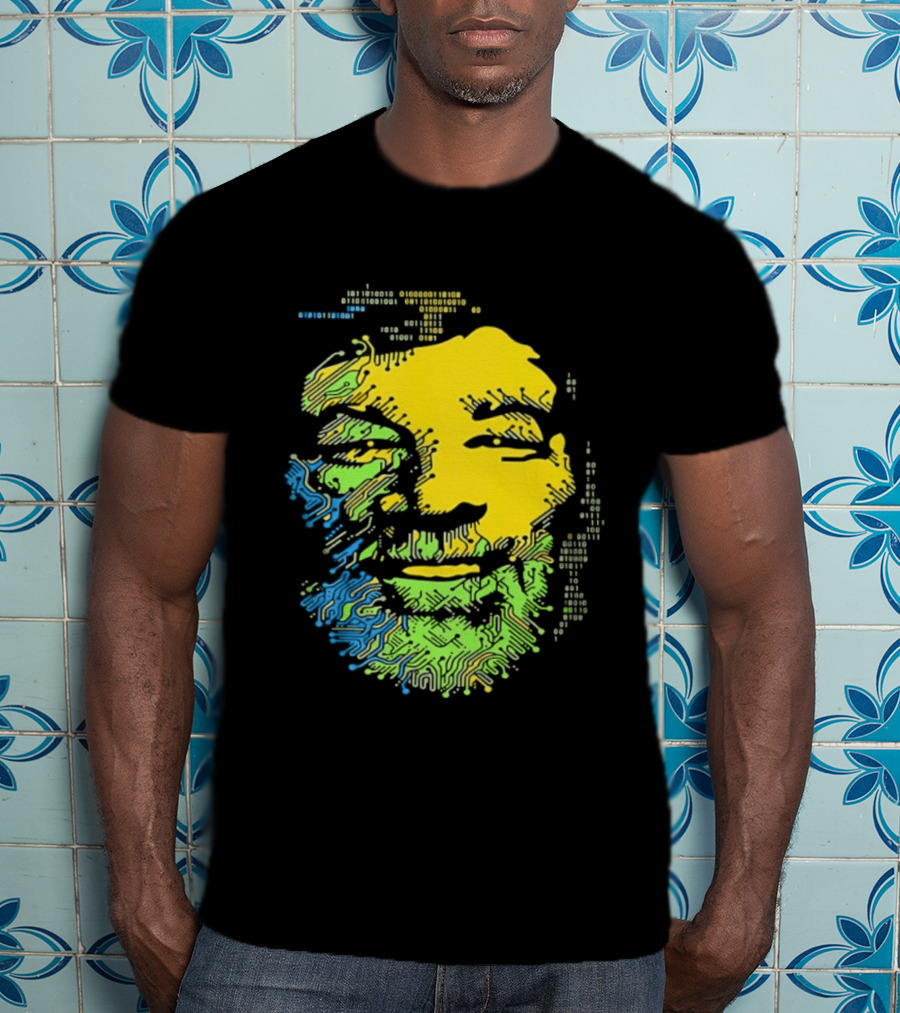 Bob Marley Reggae Circuit Face Yellow Green Blue T-Shirt