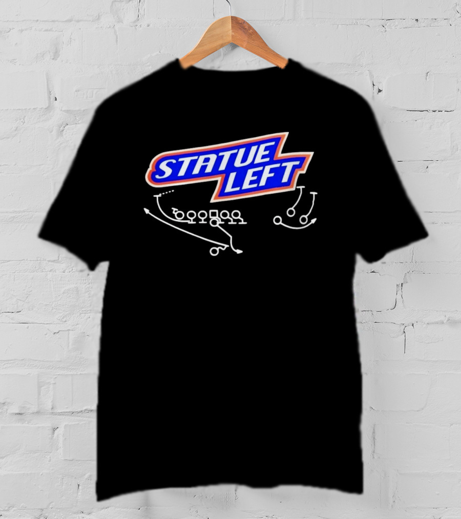 Boise State Broncos Statue Left Football Play Diagram NFL College Team Strategy T-Shirt
