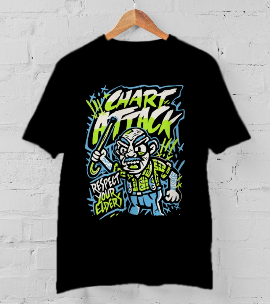 Chart Attack Respect Your Elders Grumpy Old Man T-Shirt