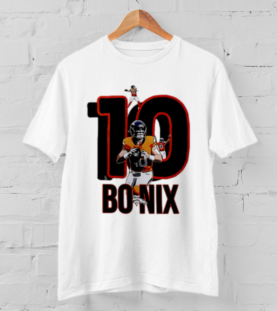 10 Bo Nix Denver Broncos Football Quarterback T-Shirt