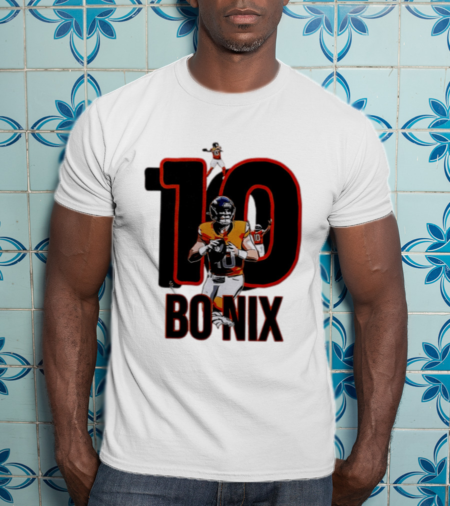 10 Bo Nix Denver Broncos Football Quarterback T-Shirt