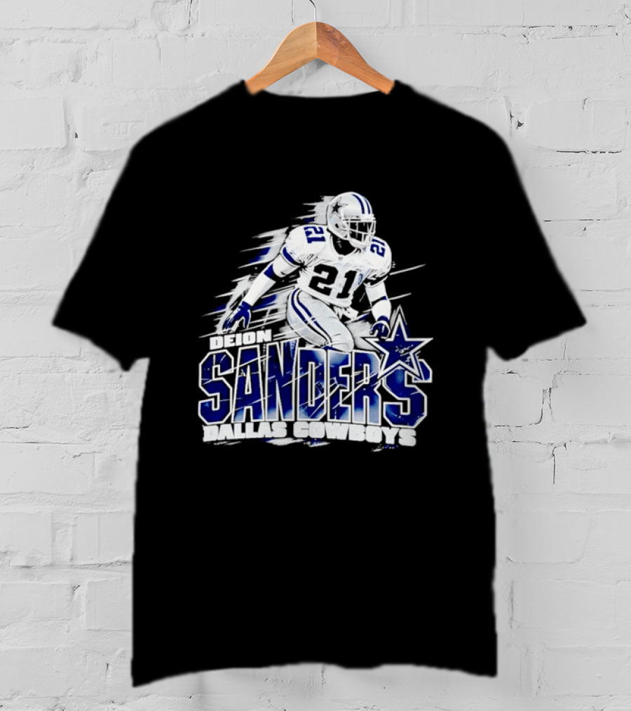 Deion Sanders Dallas Cowboys 21 Star Football Legend T-Shirt