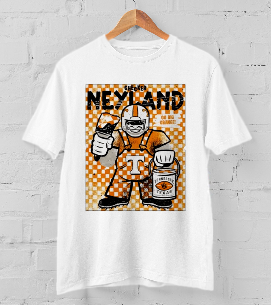 Checker Neyland Go Big Orange Tennessee Volunteers VS Texas Saturday T-Shirt