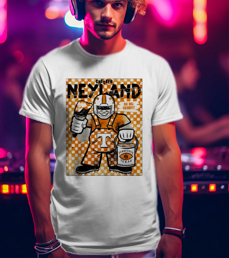 Checker Neyland Go Big Orange Tennessee Volunteers VS Texas Saturday T-Shirt