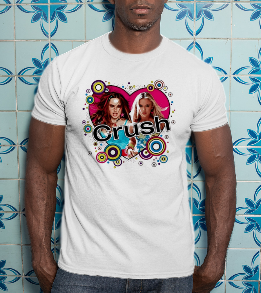 Crush Y2K Aesthetic Heart 2000s Nostalgia Bold Retro Circles T-Shirt