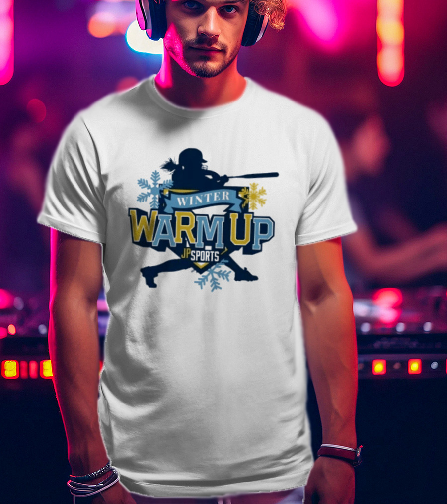 Winter Warm Up JP Sports Softball Snowflakes Batter T-Shirt
