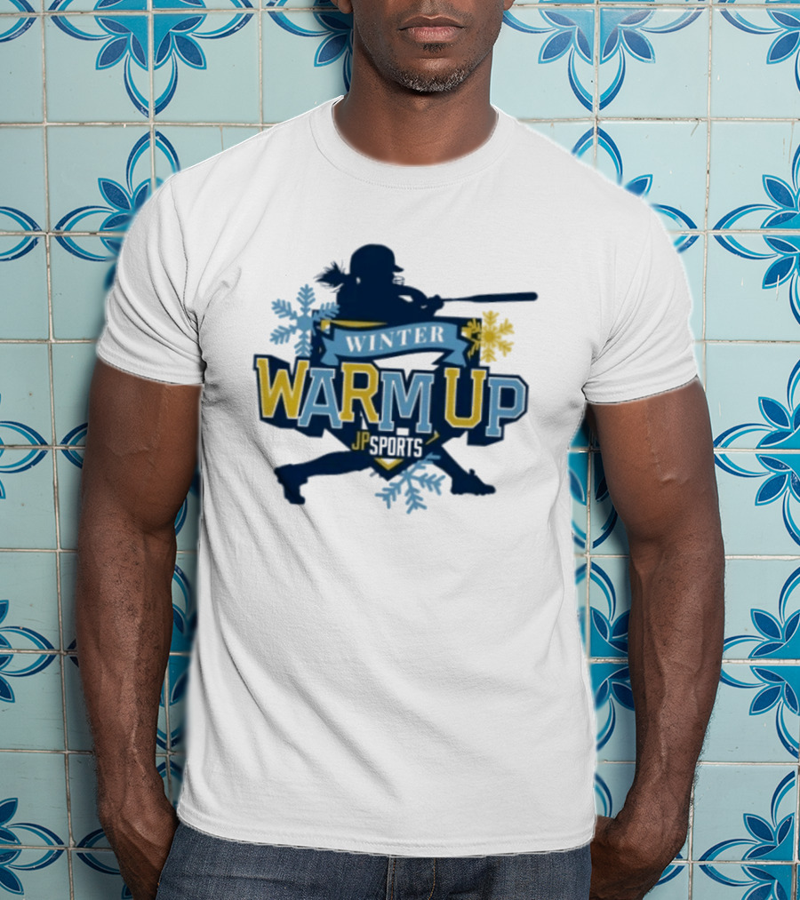 Winter Warm Up JP Sports Softball Snowflakes Batter T-Shirt