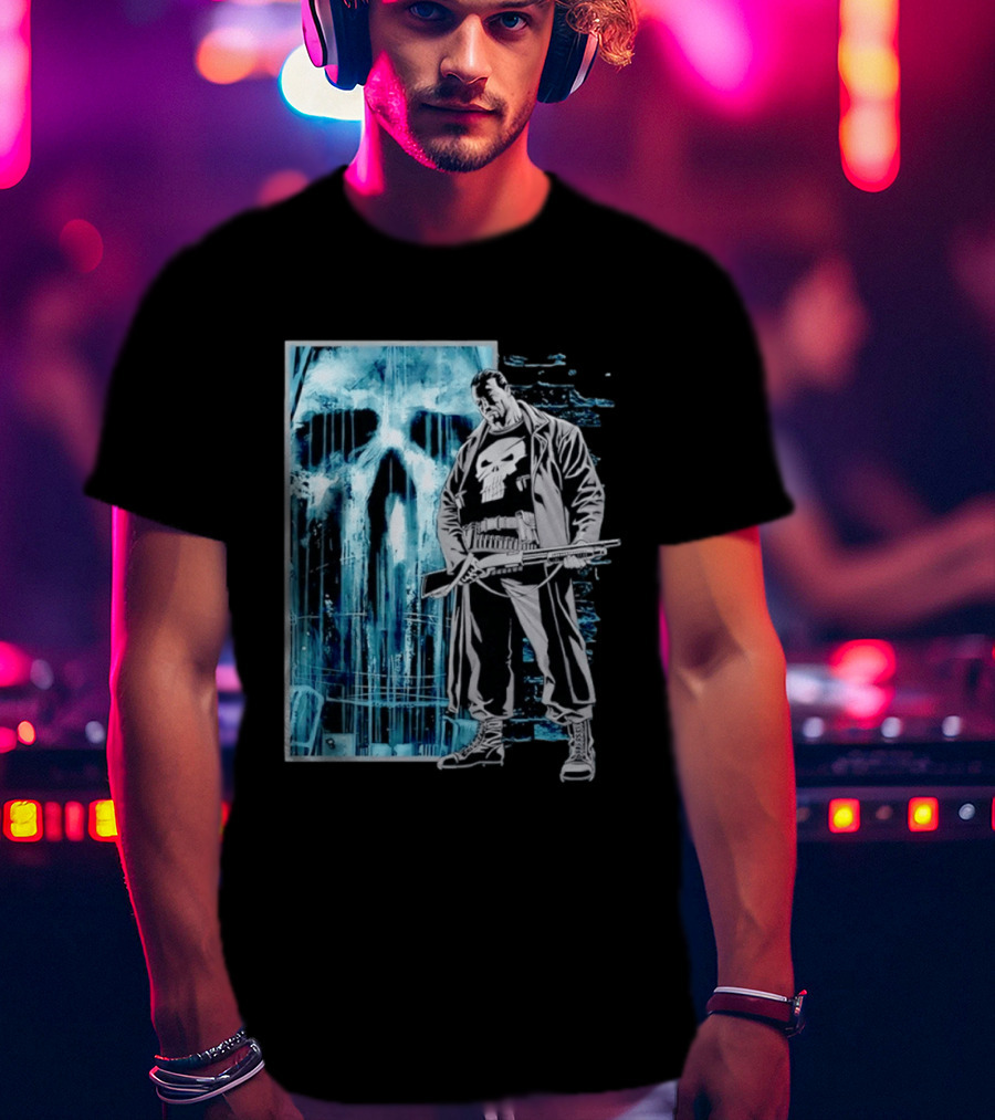 The Punisher Skull Vigilante Trench Coat T-Shirt