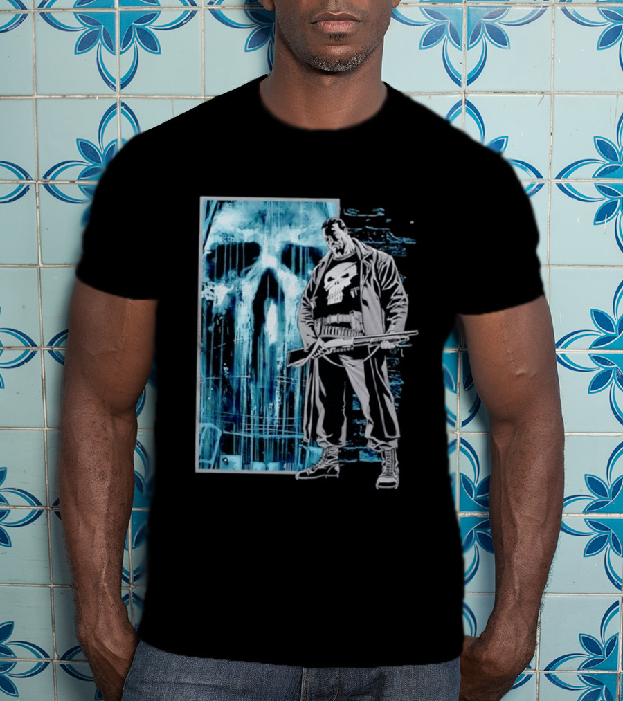 The Punisher Skull Vigilante Trench Coat T-Shirt