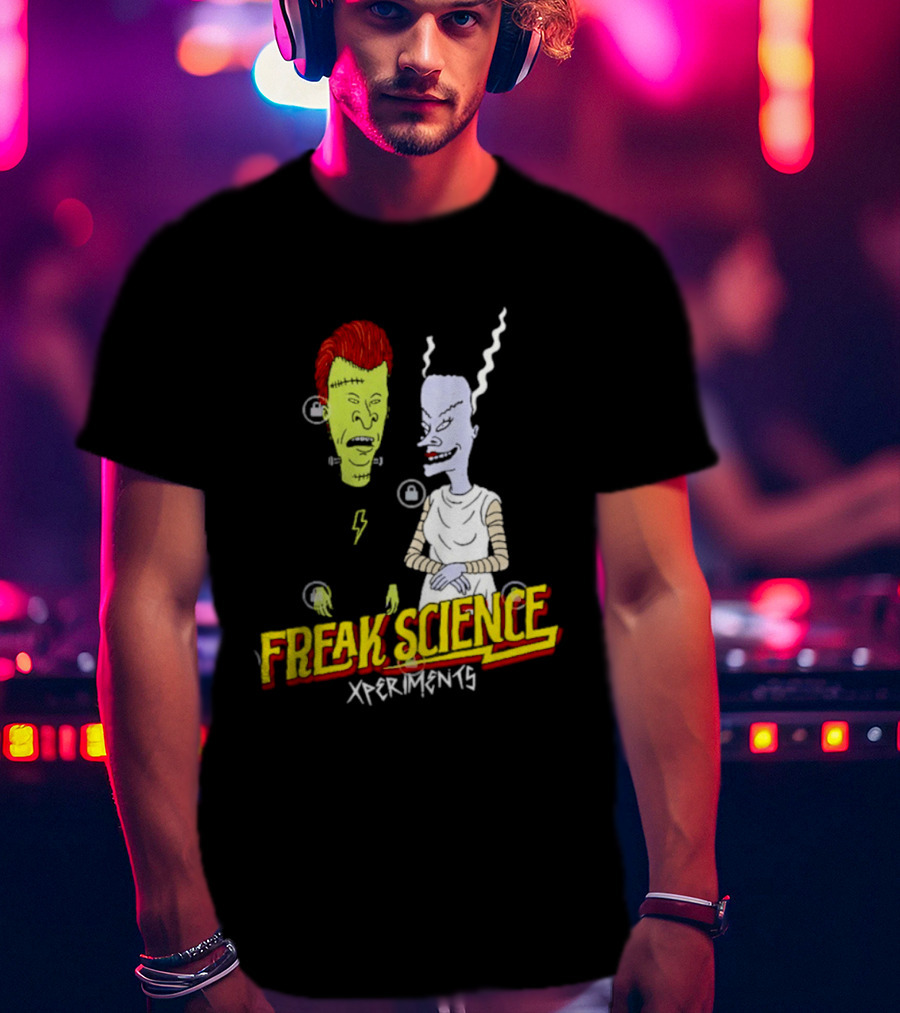 Frankenstein Bride Beavis Butt Head Freak Science Xperiments T-Shirt
