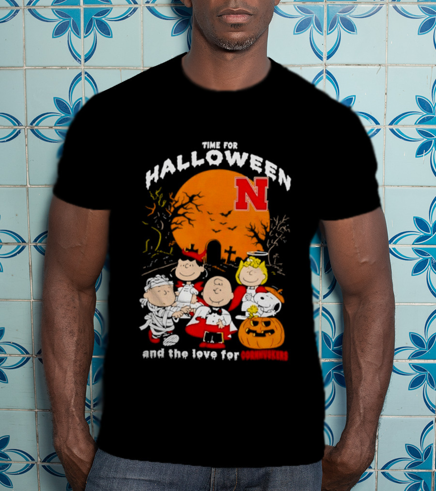 Time For Halloween Nebraska Cornhuskers Peanuts Characters T-Shirt