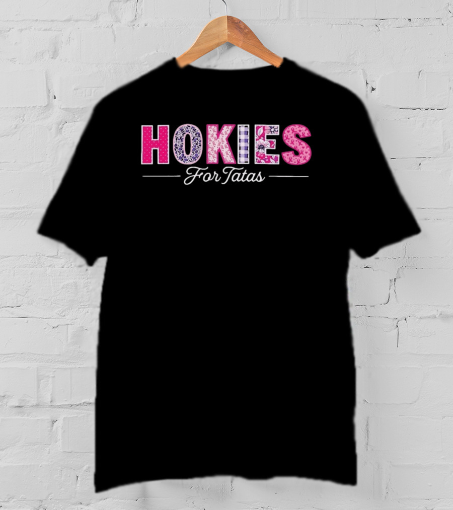 Virginia Tech Hokies For Tatas Breast Cancer Awareness Pink Ribbon T-Shirt