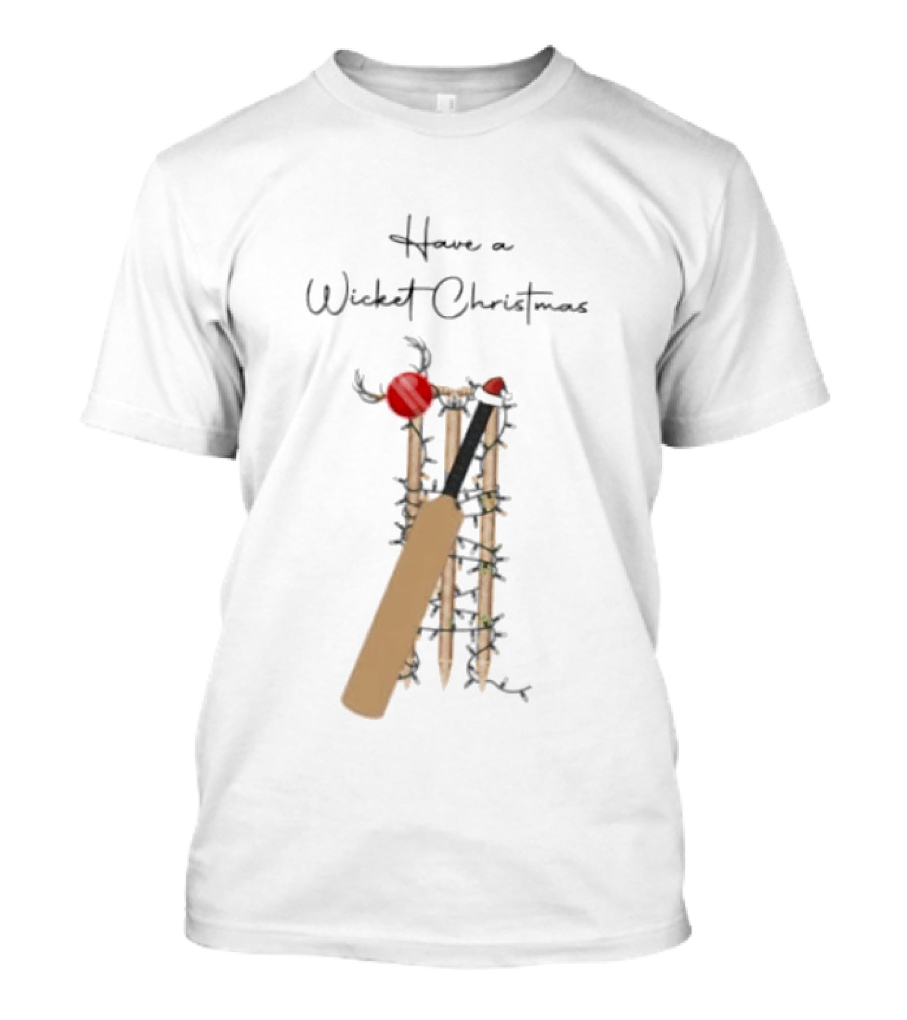 Have A Wicket Christmas Cricket Bat And Stumps Holiday T-Shirt