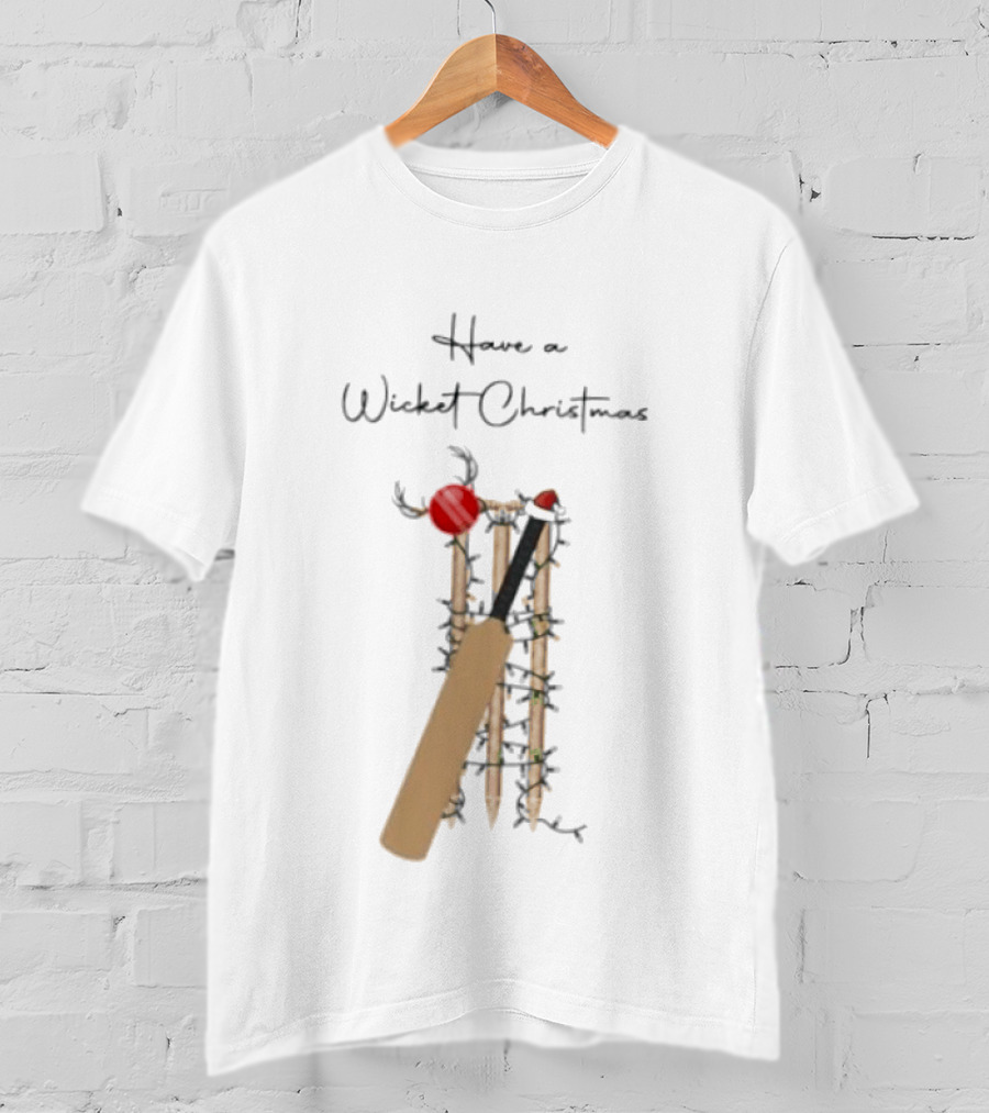 Have A Wicket Christmas Cricket Bat And Stumps Holiday T-Shirt