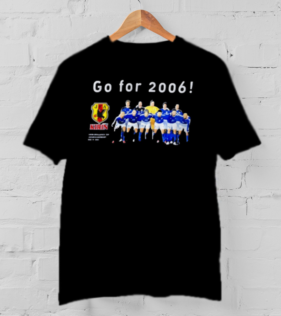 Japan National Football Team Go For 2006 JFA Kirin Soccer Team Photo Blue Jerseys T-Shirt