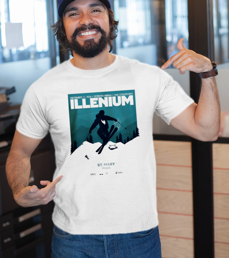 Illenium December 11 2026 Skiing Dobson Arena Vail Colorado Concert St Mary Paws T-Shirt