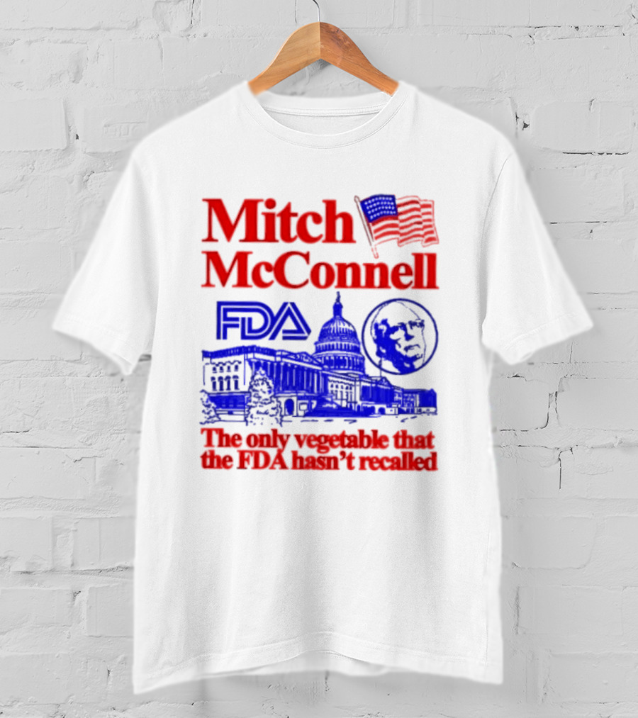 Mitch McConnell FDA Capitol Building USA Flag Vegetable Recall T-Shirt