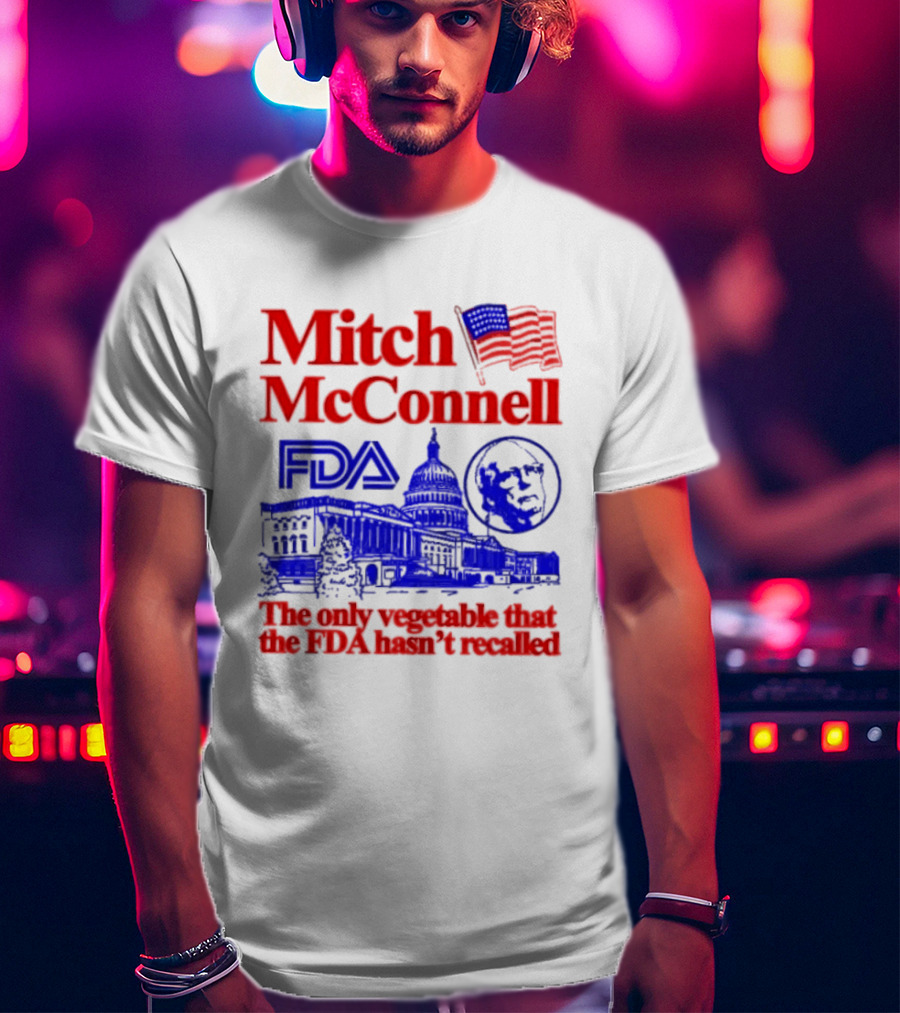 Mitch McConnell FDA Capitol Building USA Flag Vegetable Recall T-Shirt