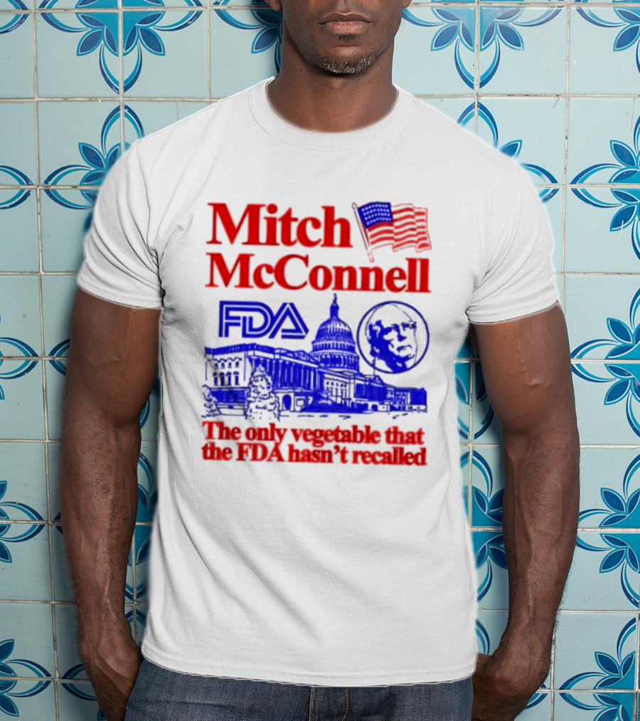 Mitch McConnell FDA Capitol Building USA Flag Vegetable Recall T-Shirt