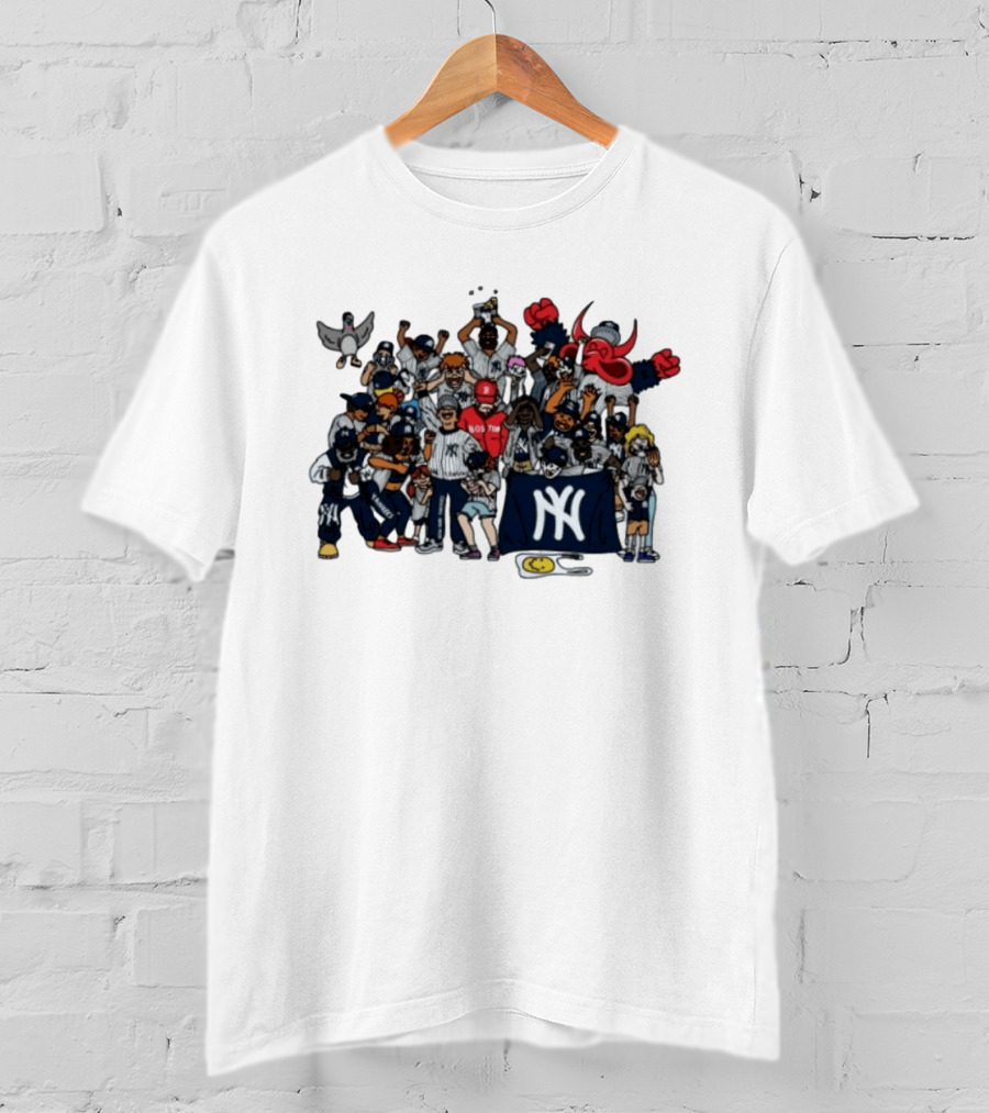 New York Yankees Fans Collage MLB Baseball Rivalry Characters And Mascots T-Shirt