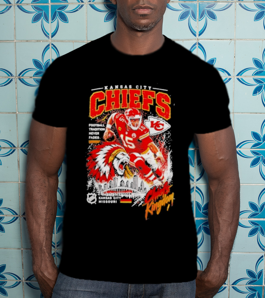 Kansas City Chiefs Football Tradition Never Fades Chiefs Kingdom Patrick Mahomes Skyline T-Shirt
