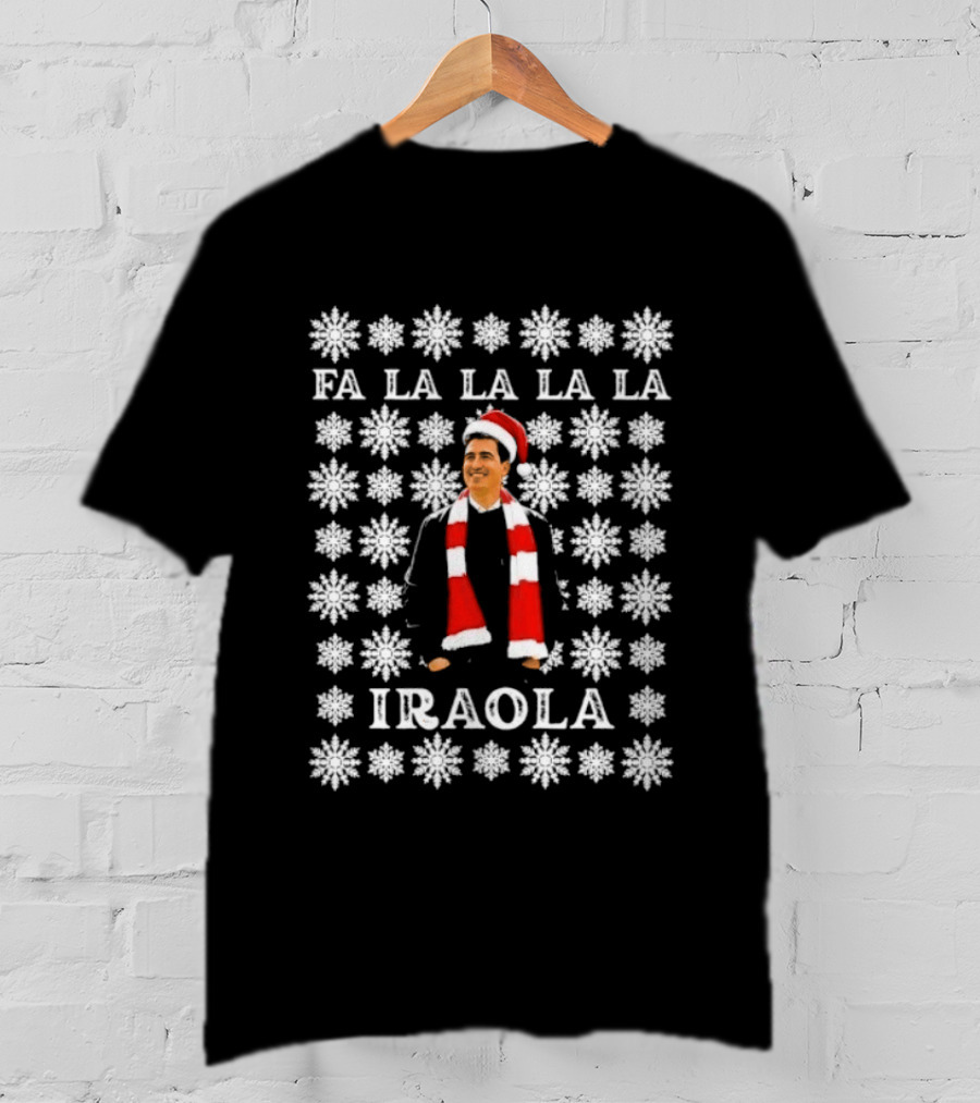 Andoni Iraola Fa La La La La Iraola Christmas Snowflakes Santa Hat T-Shirt