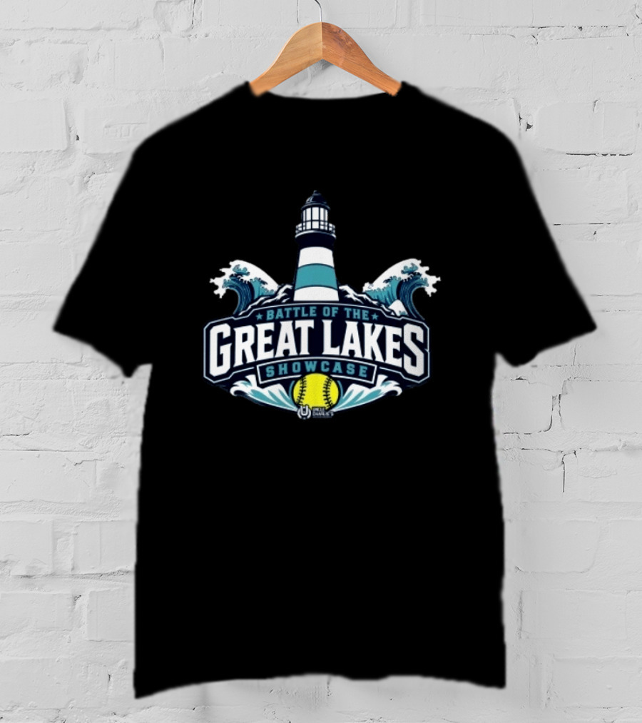 Battle Of The Great Lakes Showcase Uncle Charlie's Softball Lighthouse Waves T-Shirt