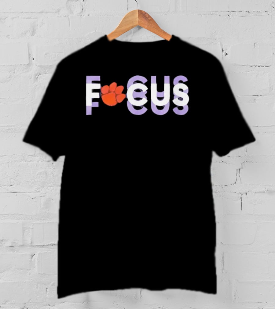Clemson Tigers Focus ACC College Football Paw Print T-Shirt