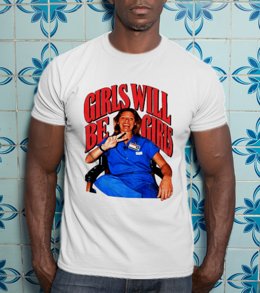 Aileen Wuornos Girls Will Be Girls Peace Sign Blue Outfit T-Shirt