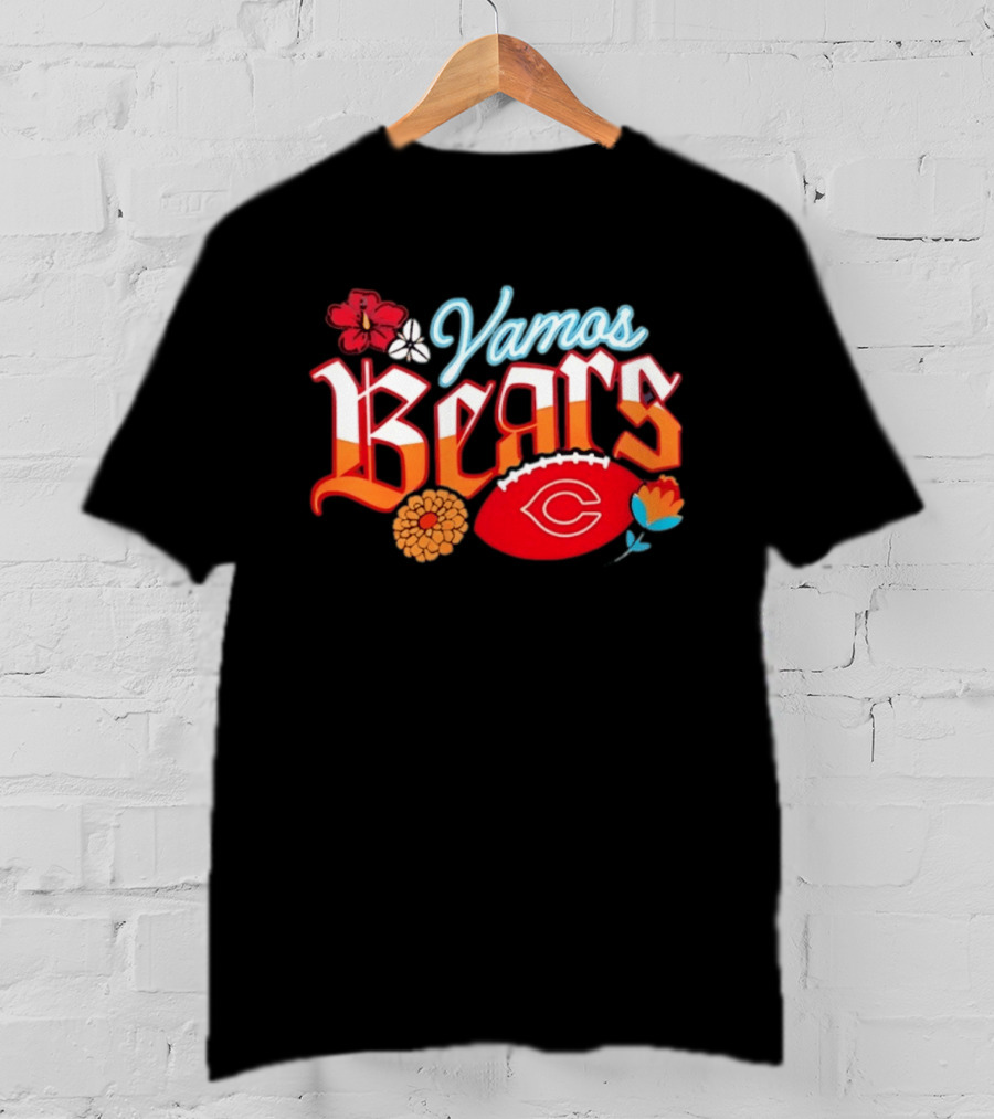 Vamos Bears Chicago Football Floral T-Shirt