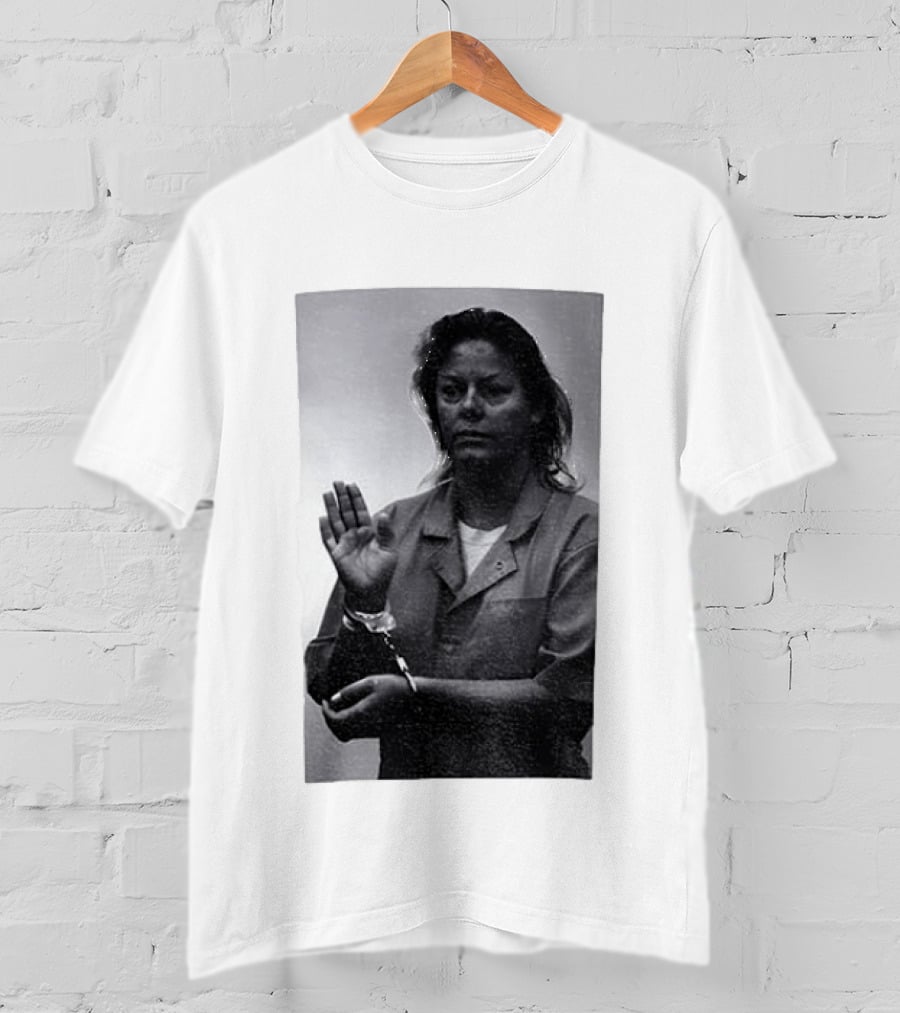 Aileen Wuornos True Crime Handcuffed Raised Hand Political Image T-Shirt