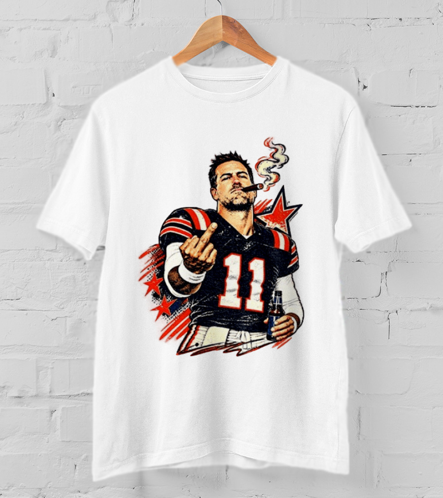 Case Keenum 11 Smoking Cigar Middle Finger Gesture T-Shirt
