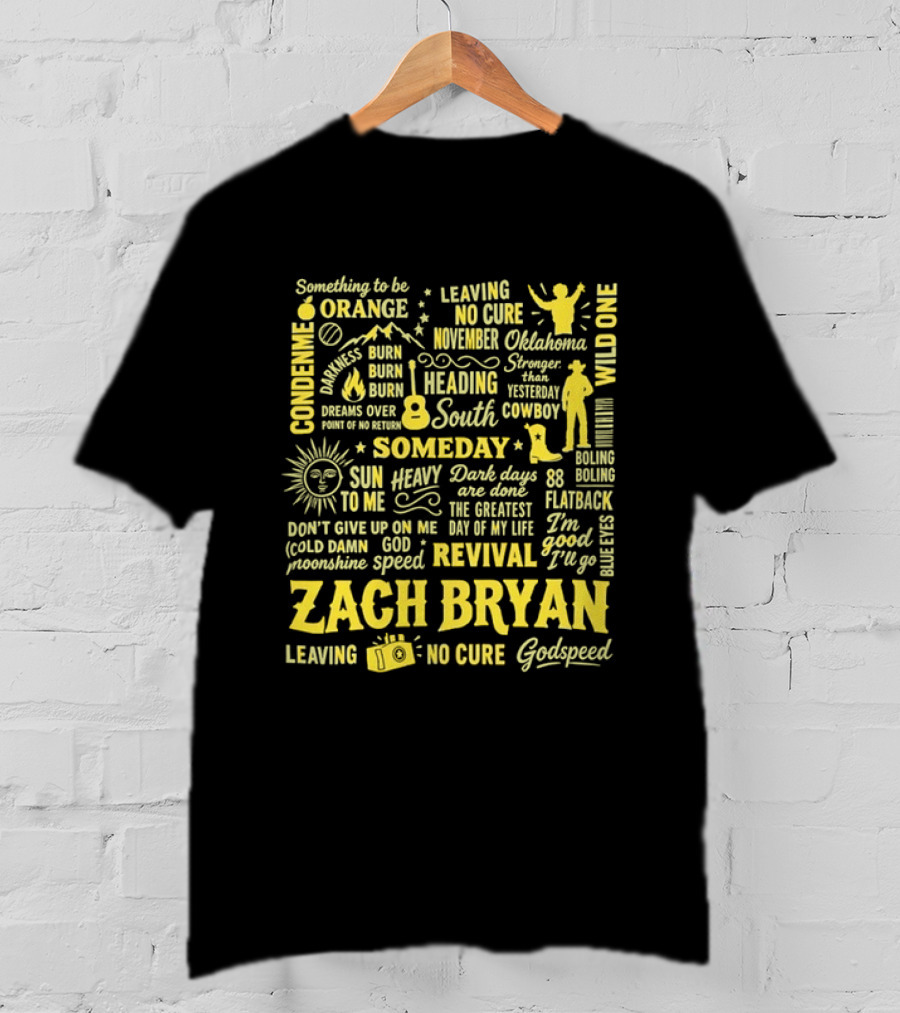 Zach Bryan Godspeed Cowboy Revival Lyrics Wild One Leaving Oklahoma T-Shirt