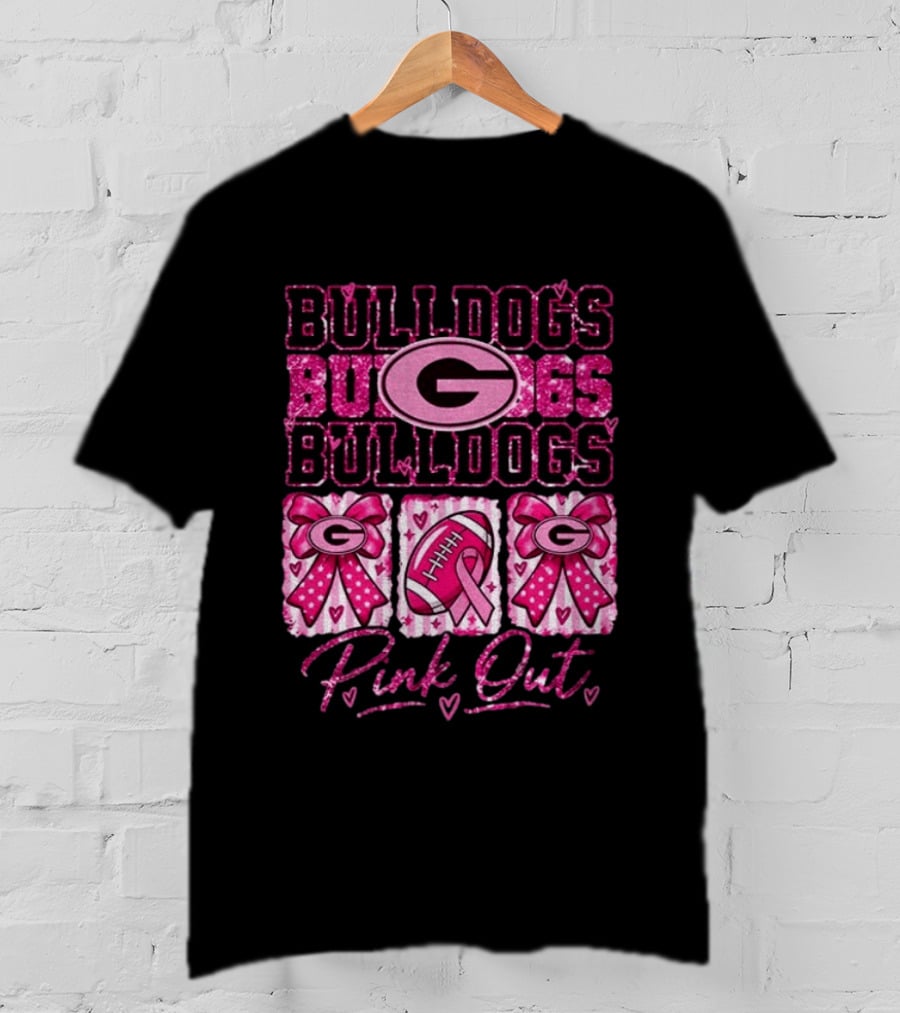 Bulldogs G Pink Out Breast Cancer Awareness Game Day T-Shirt
