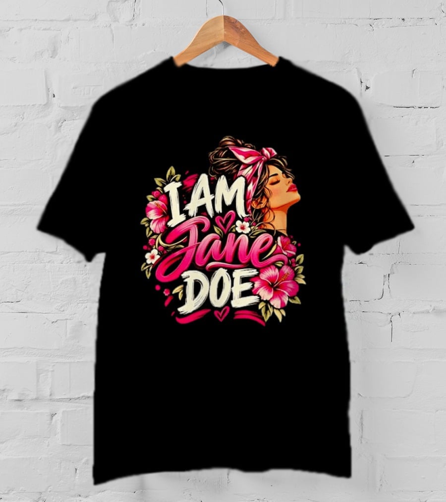 I Am Jane Doe Floral Flowers Woman Empowerment T-Shirt