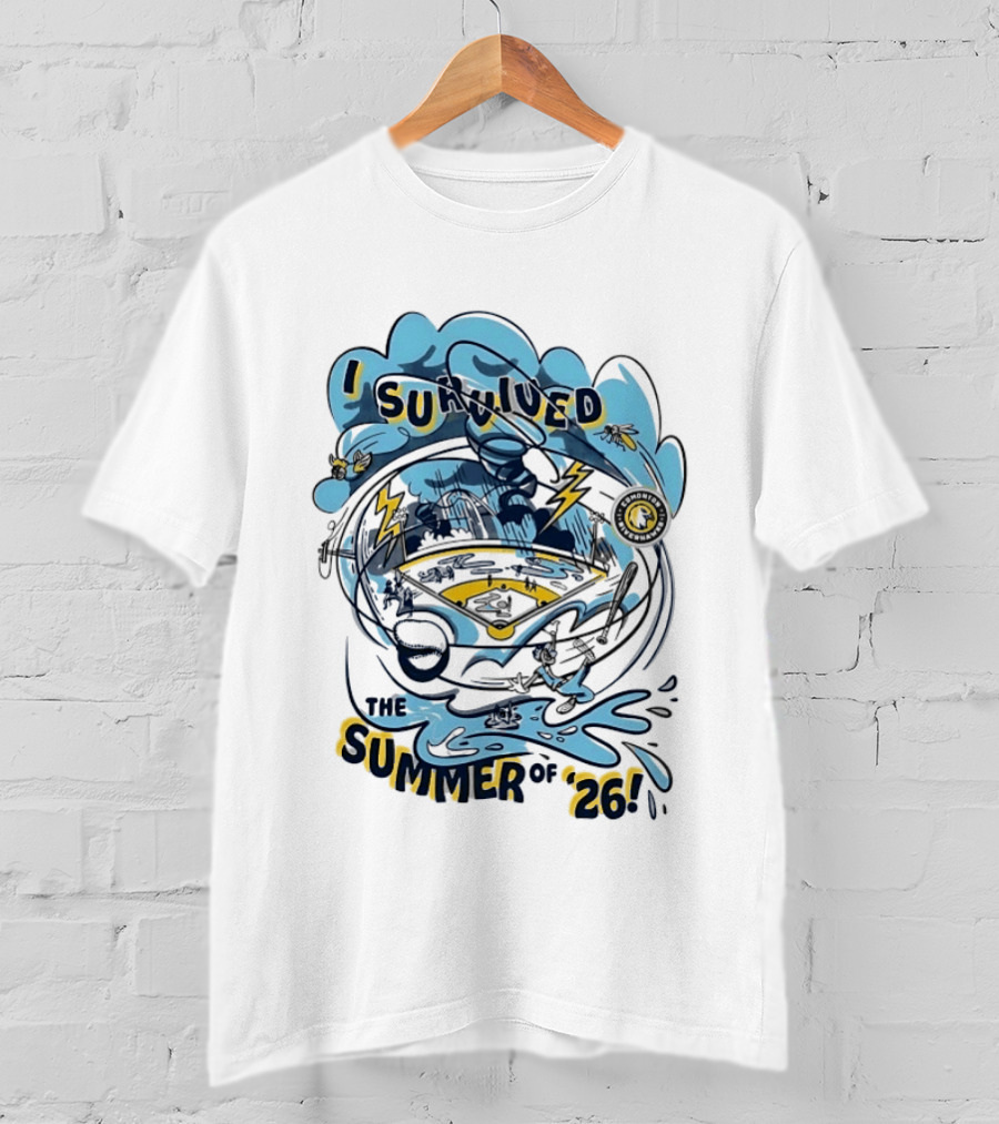 I Survived The Summer Of '26 Edmonton Riverhawks Baseball Lightning Storms T-Shirt