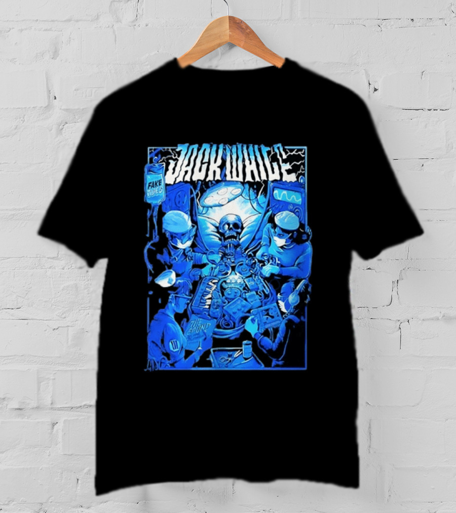 Jack White Fake Tides The Sound Rock Music Skeleton Surgeons T-Shirt
