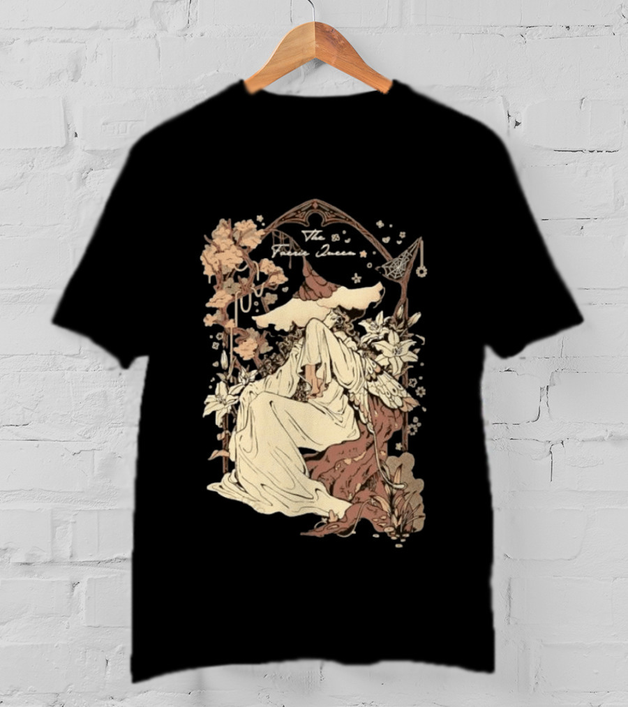 The Faerie Queen Woman With Wings Floral Arch Fantasy T-Shirt