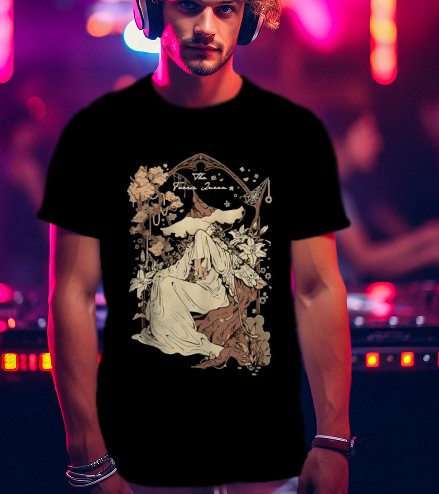 The Faerie Queen Woman With Wings Floral Arch Fantasy T-Shirt