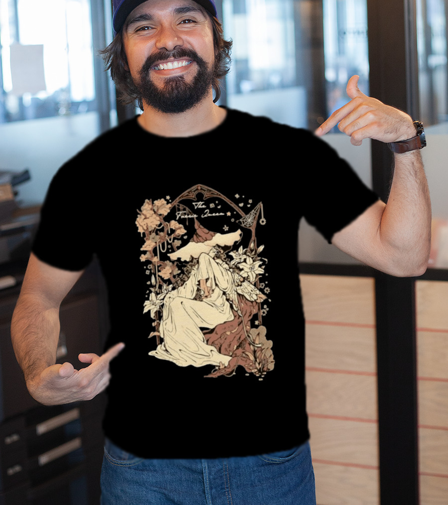 The Faerie Queen Woman With Wings Floral Arch Fantasy T-Shirt