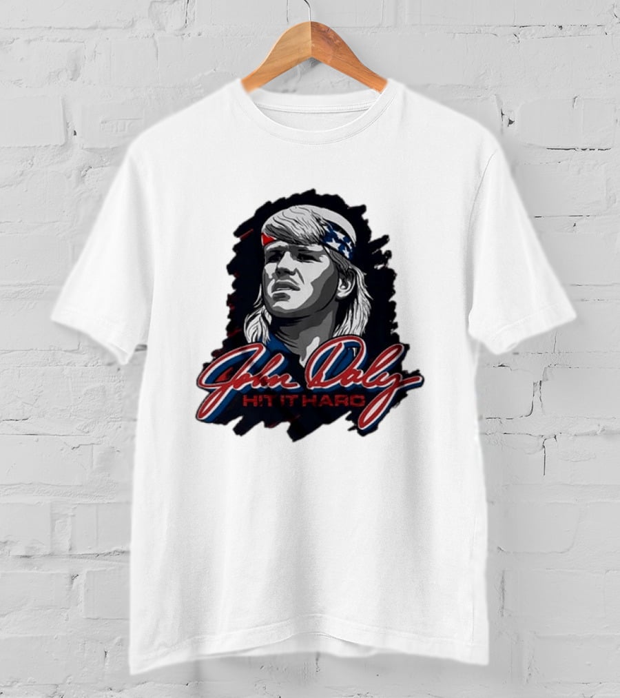 John Daly Hit It Hard Man American Flag Bandana T-Shirt