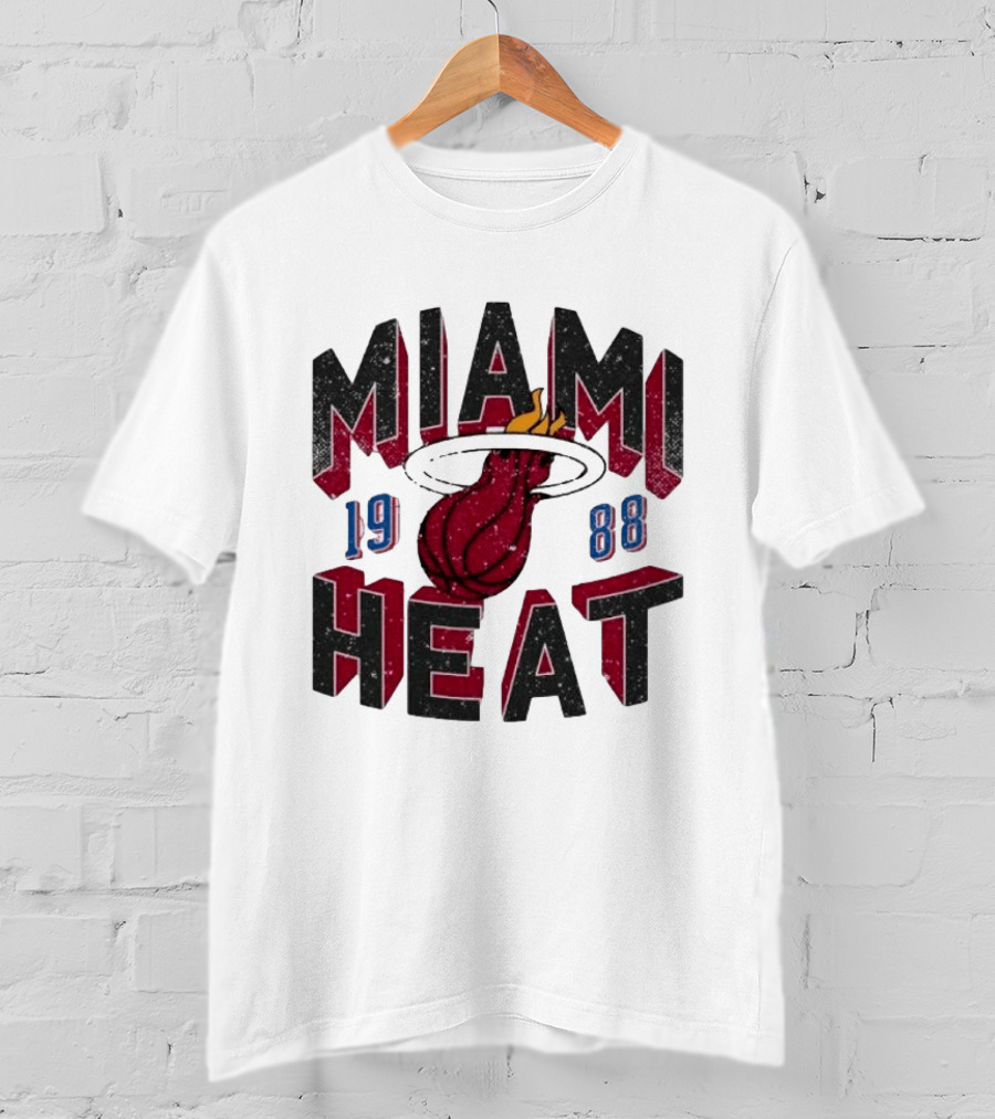 Miami Heat 1988 Flaming Basketball NBA Peace Collective T-Shirt
