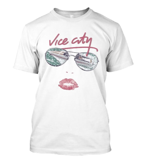 Miami Heat Duvin NBA Vice City Aviator Sunglasses Speedboats Reflection T-Shirt