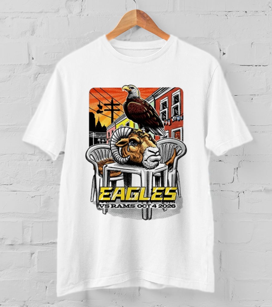 Eagles Vs Rams Oct 4 2026 Philadelphia Skyline T-Shirt