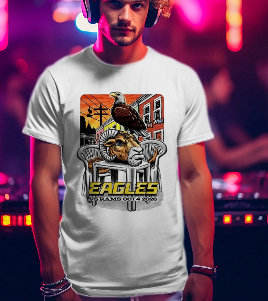 Eagles Vs Rams Oct 4 2026 Philadelphia Skyline T-Shirt
