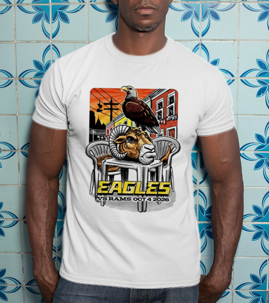 Eagles Vs Rams Oct 4 2026 Philadelphia Skyline T-Shirt